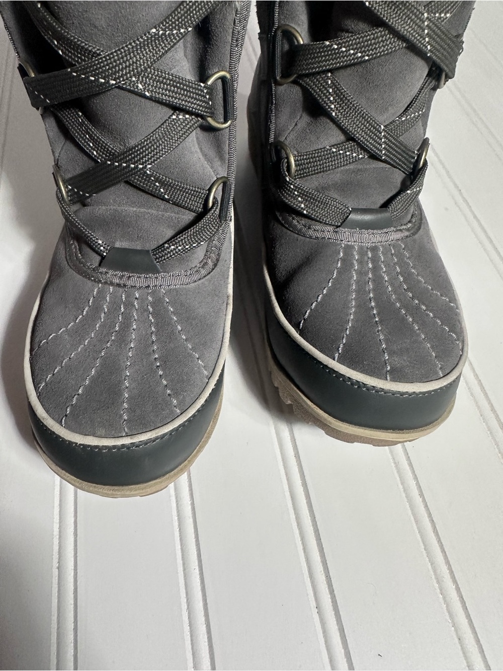 Sorel Tivoli II gray suede waterproof winter boots women’s 7 - Picture 5 of 10